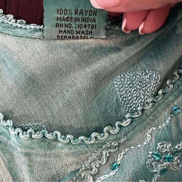 Plus Size Advance Apparels Tunic Top Green with Sequins size 3X - Picture 9 of 10